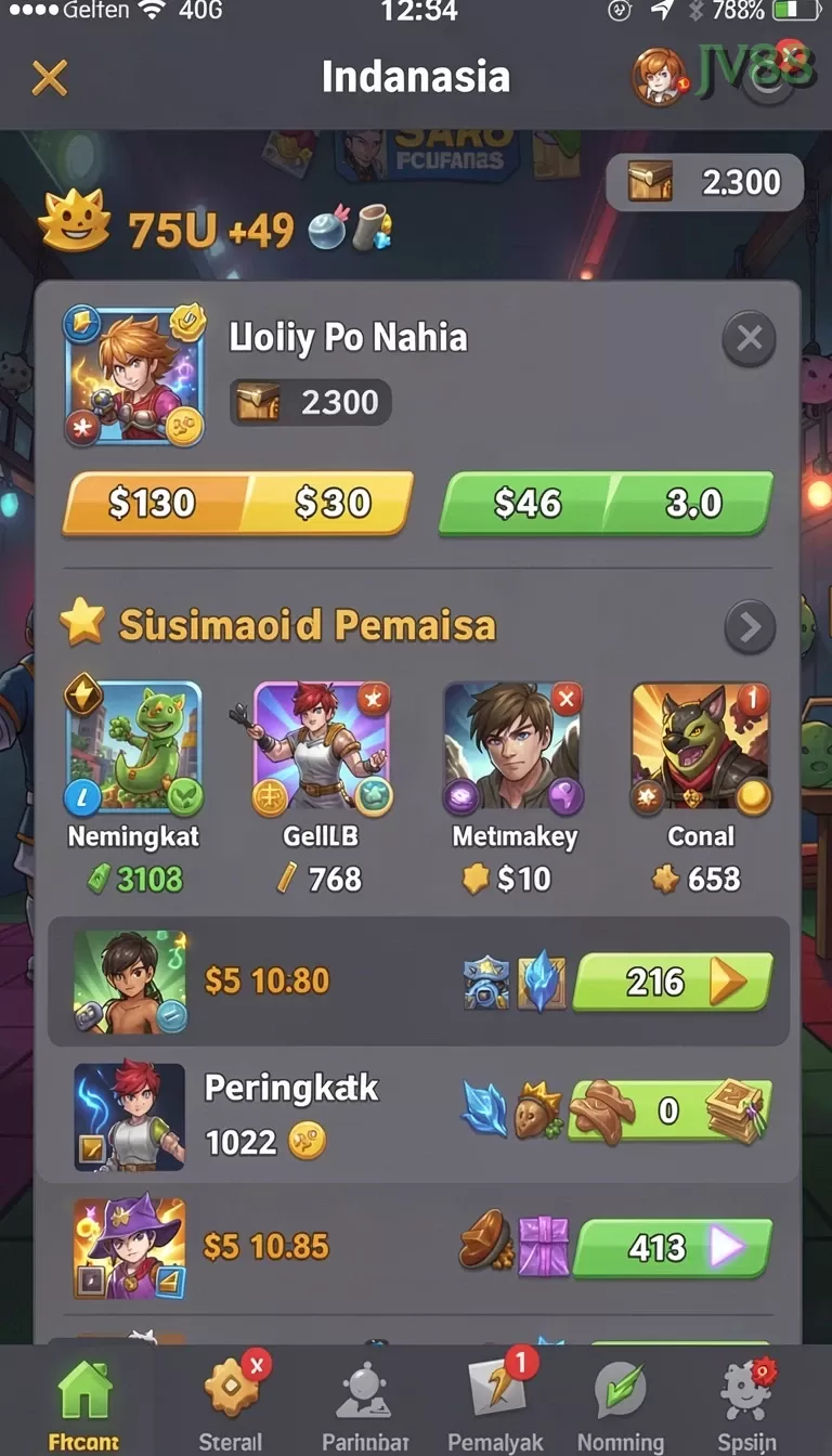 Cuplikan layar JJBET118 — aktivitas