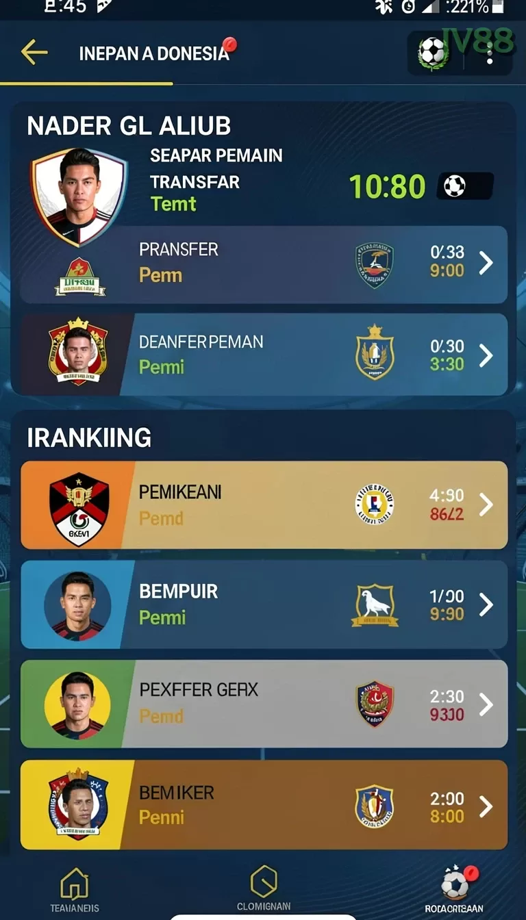 Cuplikan layar KETUA268 — menu navigasi