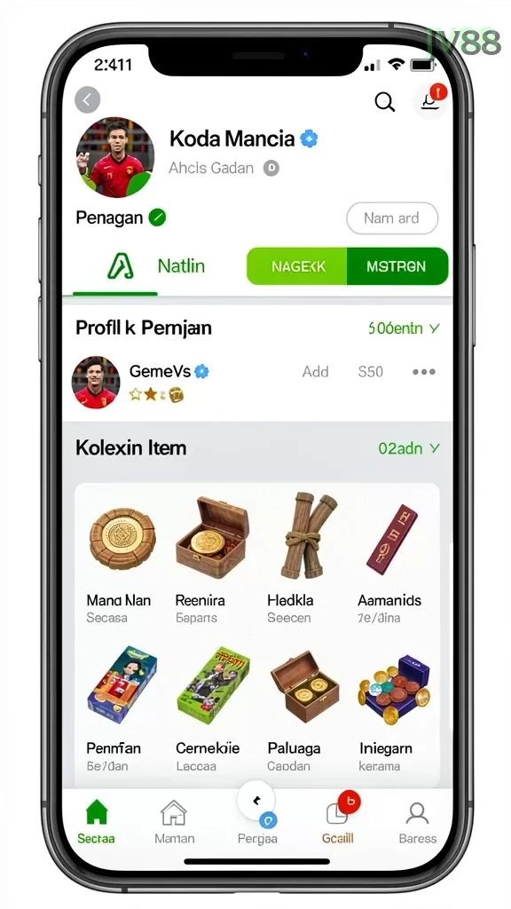 Cuplikan layar TITAN777 — menu navigasi